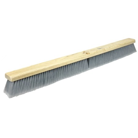 WEILER 36"FineSweepFloorBrush, FlaggedSilverPolystyreneFill, IncludesBrace 42098